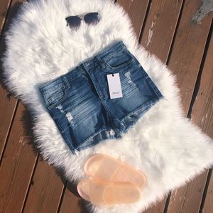 Cello | Distressed Denim Shorts